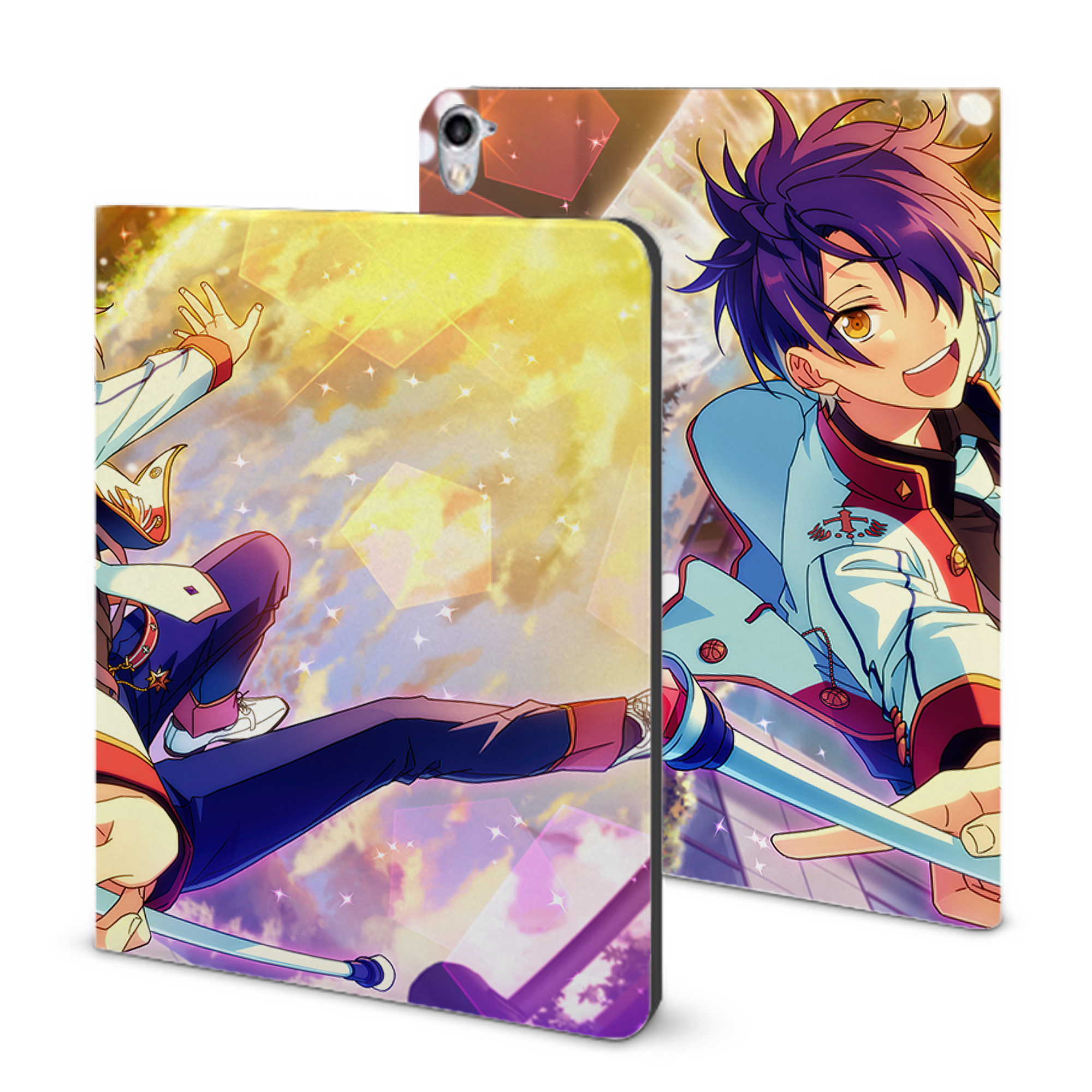 （画像用） あんさんぶるスターズ! Ensemble Stars IPad ケース ブック型 PUレザー TPU 耐衝撃 軽量 薄型 ペン収納なし 全面保護 IPad 各モデル対応